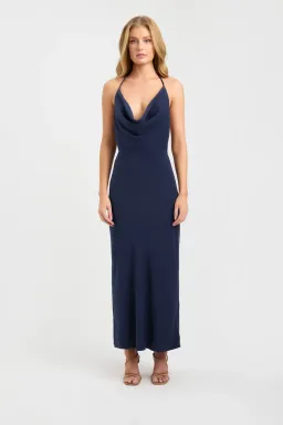 Kookaï Koko Halter Maxi Dress Ink Blue Size 10 for rent on The Volte - image 1