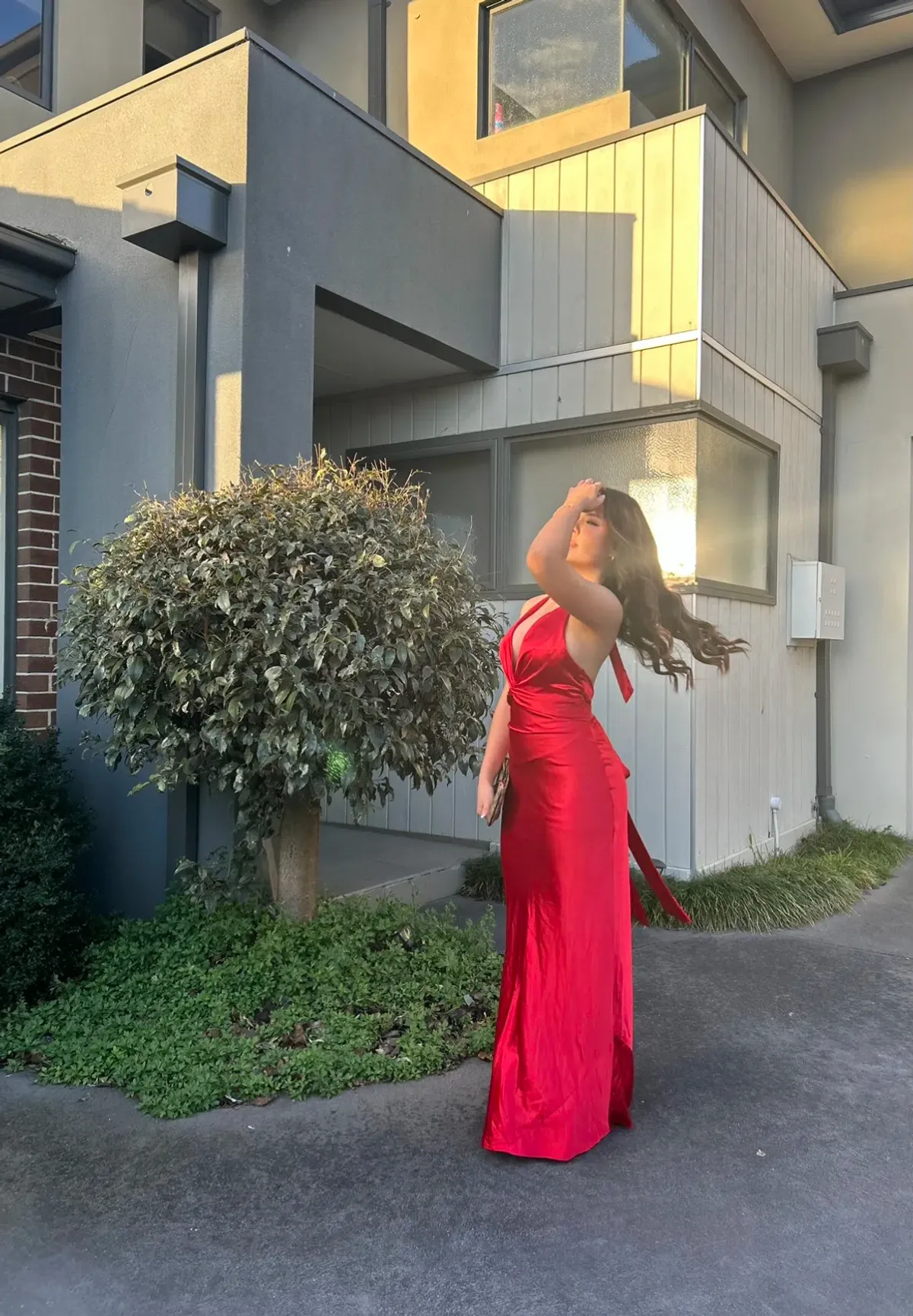 Ruth Tarvydas Vintage Halter Open Back Dress Red Size 6 - Image 1