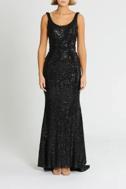 Tina Holly Annalise Sequin Gown in Black Size 8 for rent on The Volte - image 1