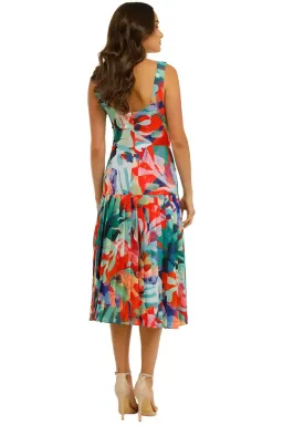 Vestire Miami Nights Midi Dress in Miami Print Size 8 for rent on The Volte - image 3