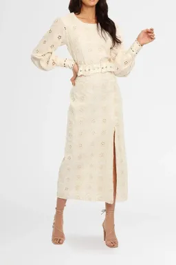 Winona Maison Belt Midi Dress Cream Size 14 for rent on The Volte - image 1
