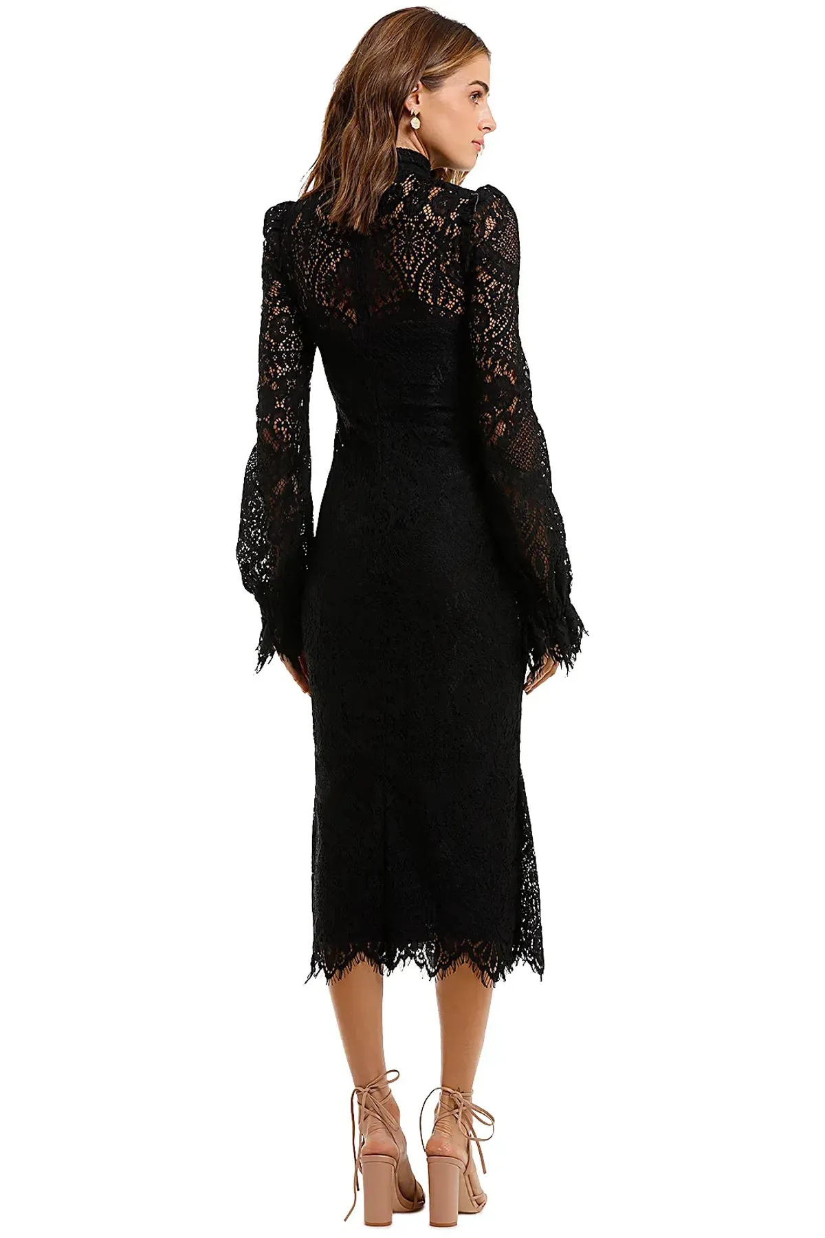 Wandering Lace Midi Dress Black Size 8 - Image 3