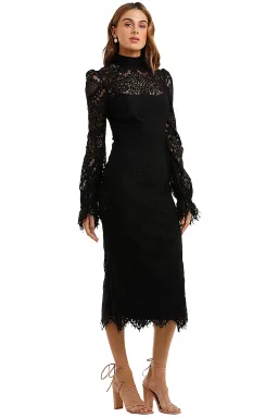 Wandering Lace Midi Dress Black Size 8 for rent on The Volte - image 2