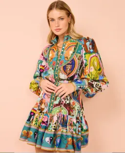 Alemais Evergreen Mini Dress in Multi Size AU 8  for rent on The Volte - image 2