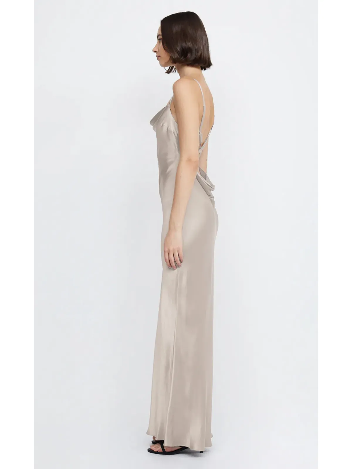 Bec & Bridge Malia Maxi Dress Smoke Taupe Size AU 10 - Image 3