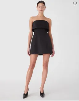 Misha Jemma Mini Fold Over Strapless Dress in Black Size 8/S for rent on The Volte - image 2