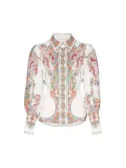 Zimmermann Ninety Six Filigree Shirt in Lennon Paisley Size AU 14  for rent on The Volte - image 2