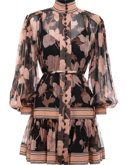 Zimmermann Concert Peonies Panelled Mini Dress Black Peonies Size 0 / AU 8 for rent on The Volte - image 2