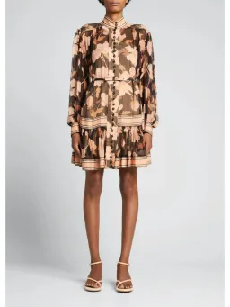 Zimmermann Concert Peonies Panelled Mini Dress Black Peonies Size 0 / AU 8 for rent on The Volte - image 1