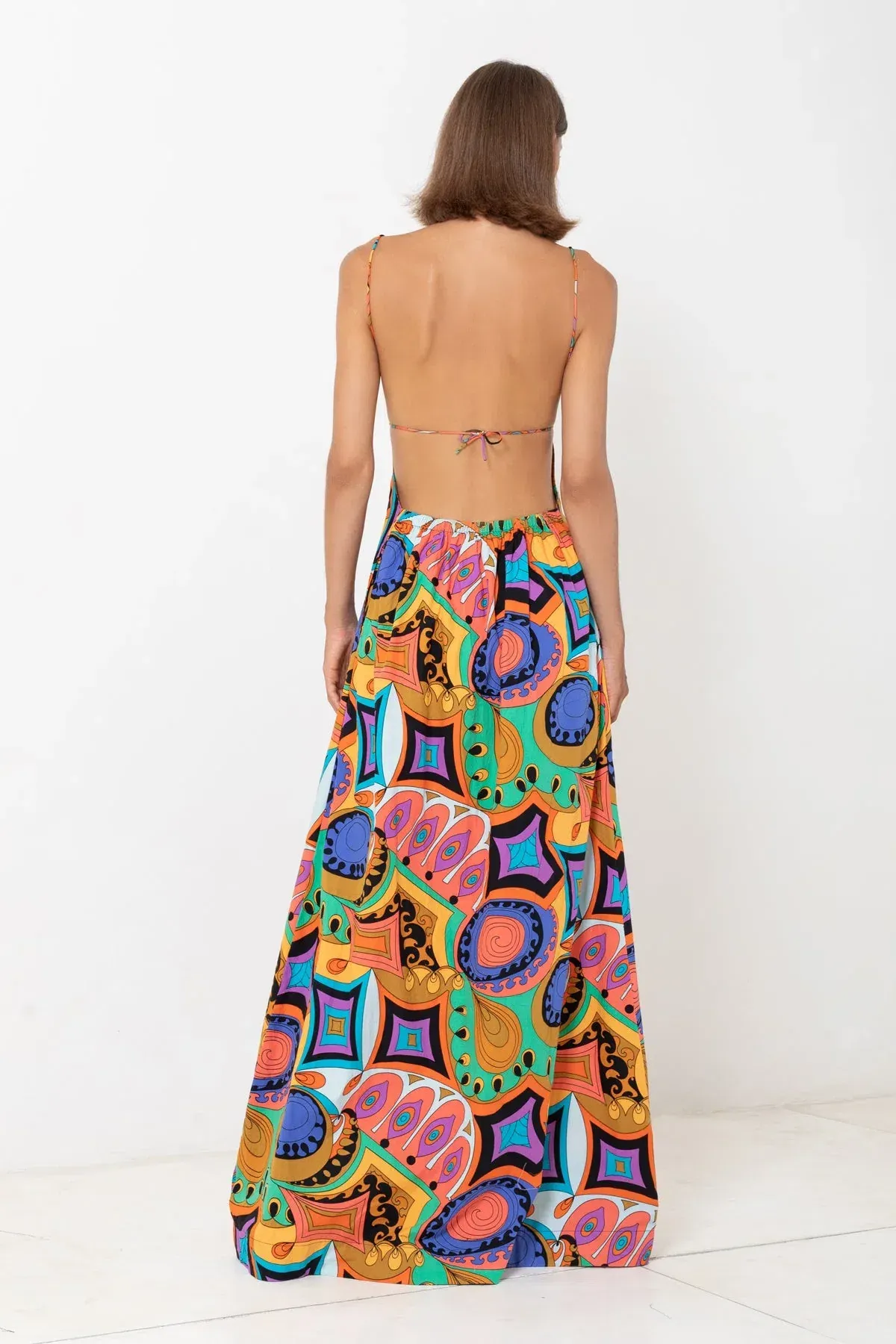 SWF Boutique Murano Cut Out A Line Maxi Dress Print Size 12 - Image 2