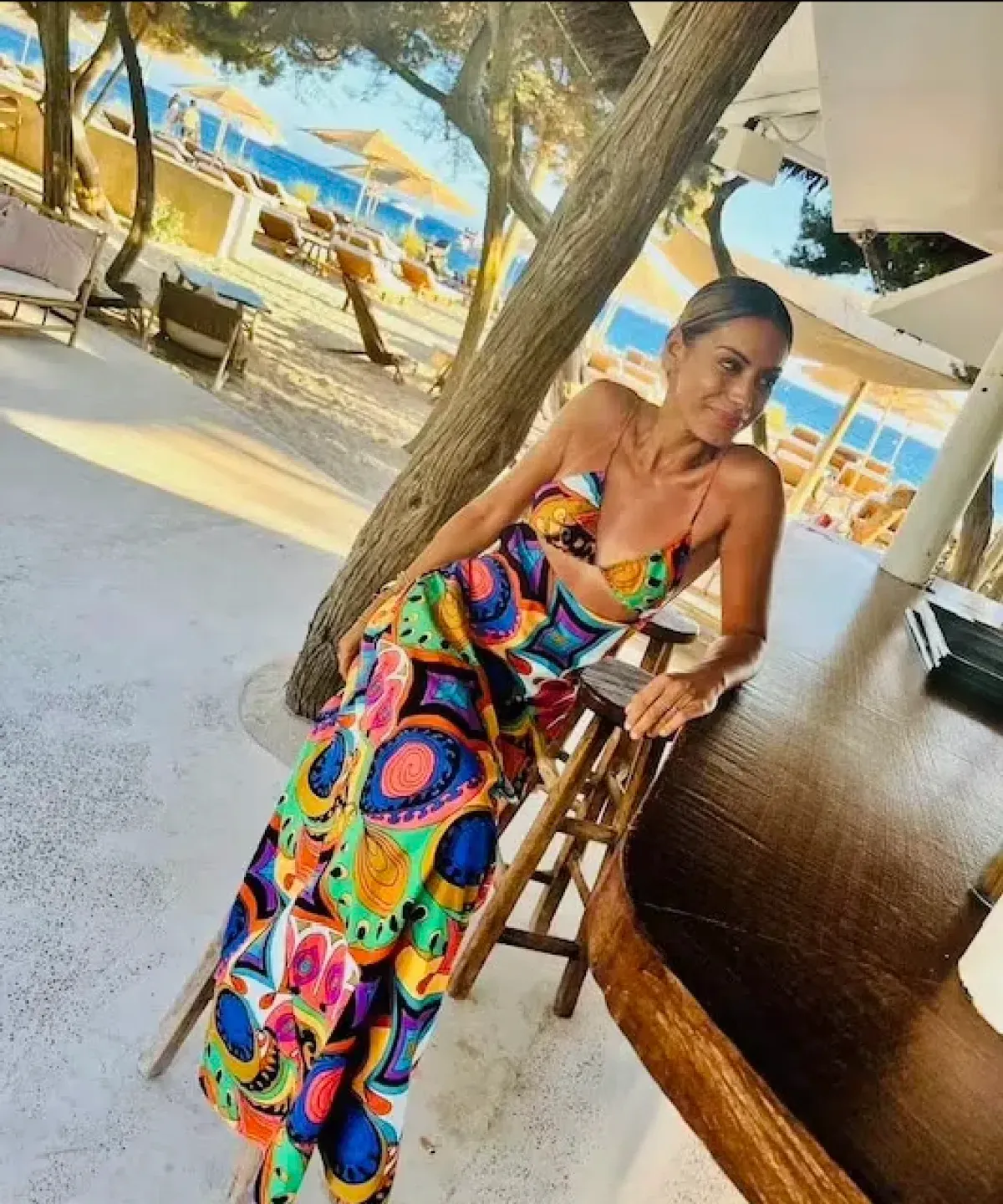 SWF Boutique Murano Cut Out A Line Maxi Dress Print Size 12 - Image 4