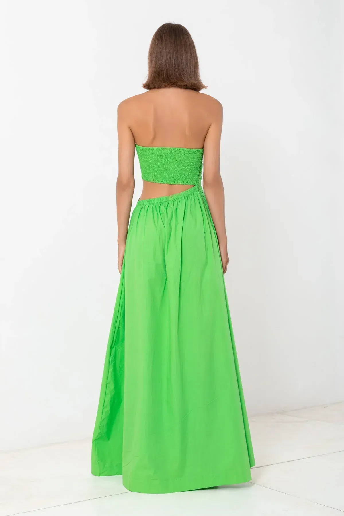 SWF Boutique Asymmetric Cut Out Maxi Dress Verde Size 12 - Image 2