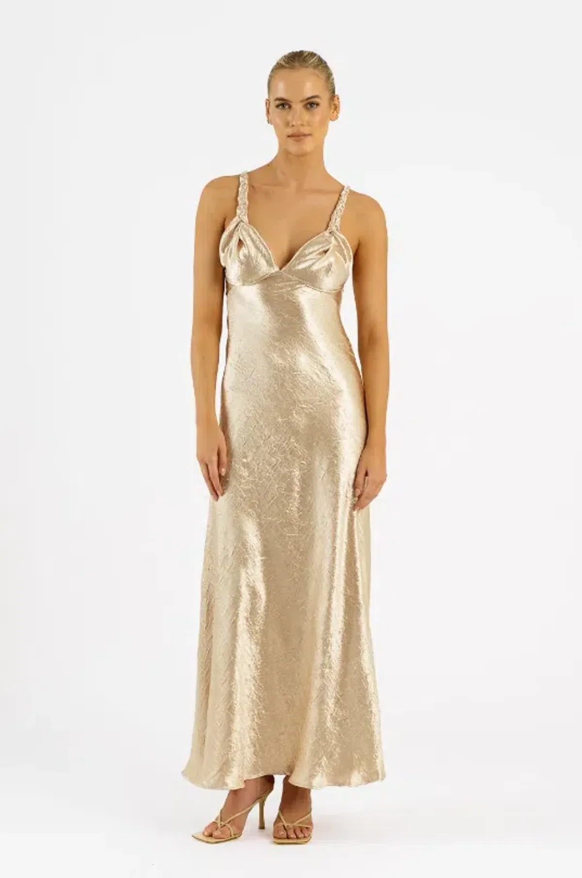 One Fell Swoop Capri Gown In Buttermilk Gold Size 12 - Image 1