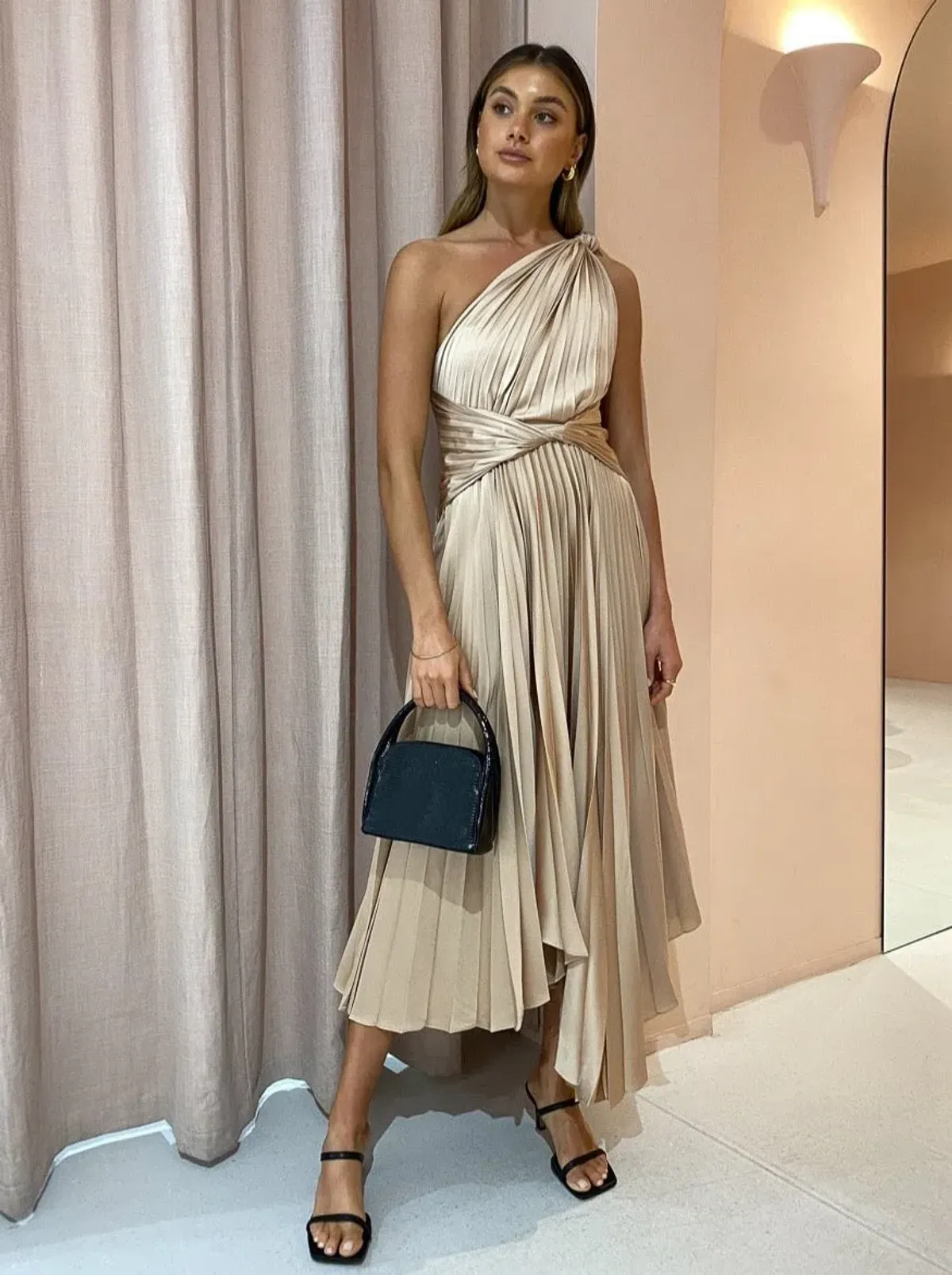 Acler Kalora Dress In Golden Size 10 - Image 2