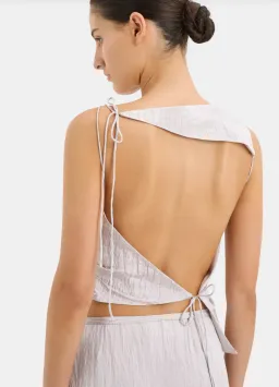 Sir The Label Ligera Top Size 0/Au 6 And Wrap Skirt Size 0p/Au 6P Set Silver for rent on The Volte - image 3