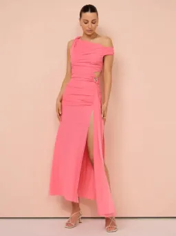Bec & Bridge Kailani Asym Dress Grapefruit Pink Size 6 for rent on The Volte - image 10