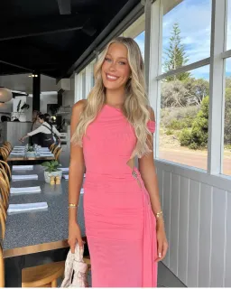 Bec & Bridge Kailani Asym Dress Grapefruit Pink Size 6 for rent on The Volte - image 7