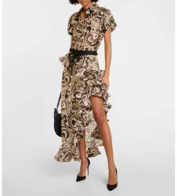 Zimmermann The Matchmaker Waterfall Skirt in Black/Tea Abstract Musical Size 0/Au  for rent on The Volte - image 1