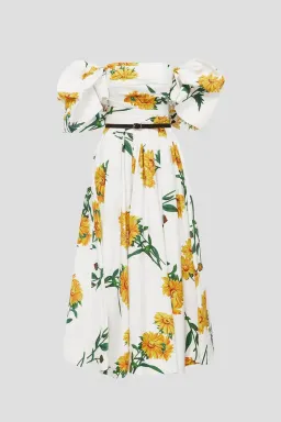 Leo Lin Marguerite Blanche Puff Dress Blanche Print Size 6 for rent on The Volte - image 4