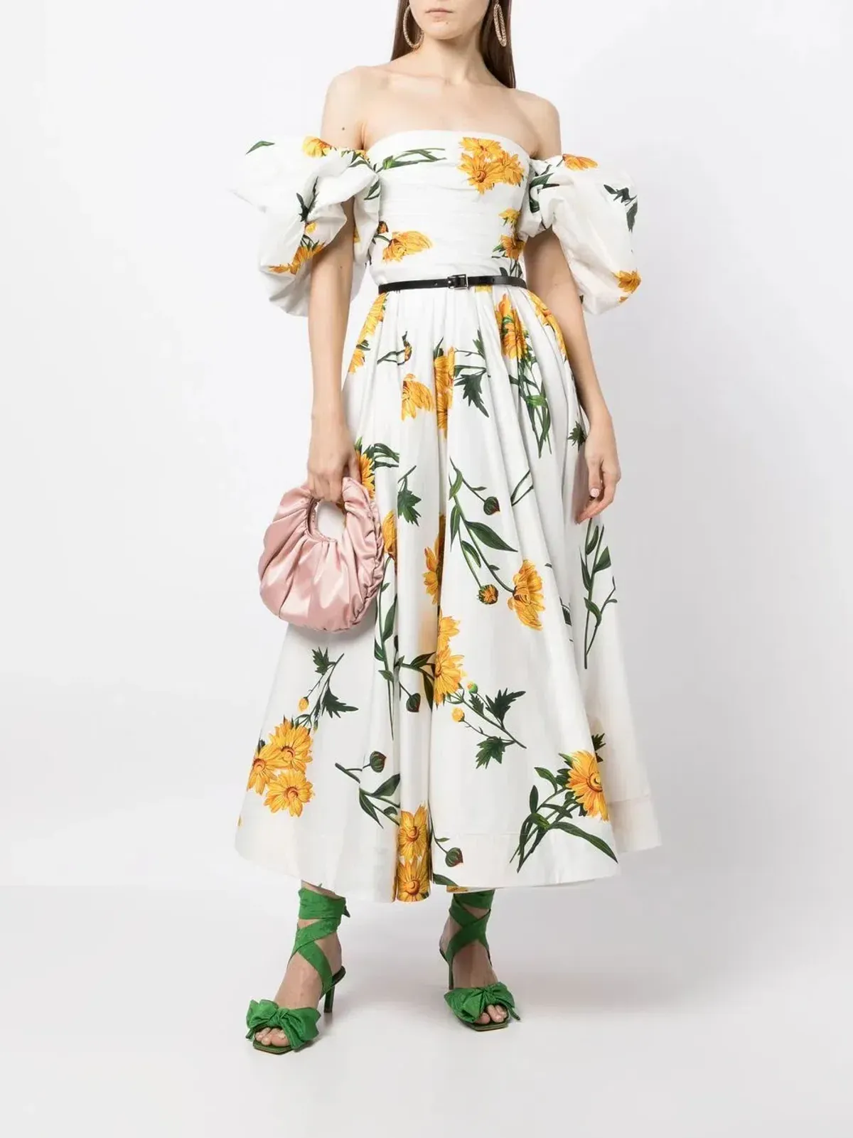 Leo Lin Marguerite Blanche Puff Dress Blanche Print Size 6 - Image 2