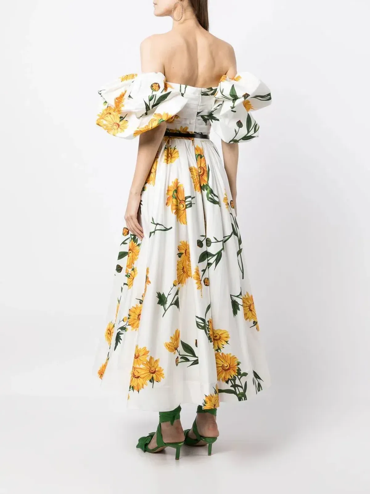 Leo Lin Marguerite Blanche Puff Dress Blanche Print Size 6 - Image 3