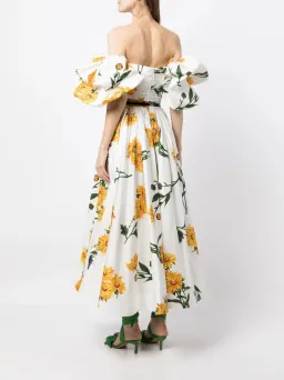 Leo Lin Marguerite Blanche Puff Dress Blanche Print Size 6 for rent on The Volte - image 3