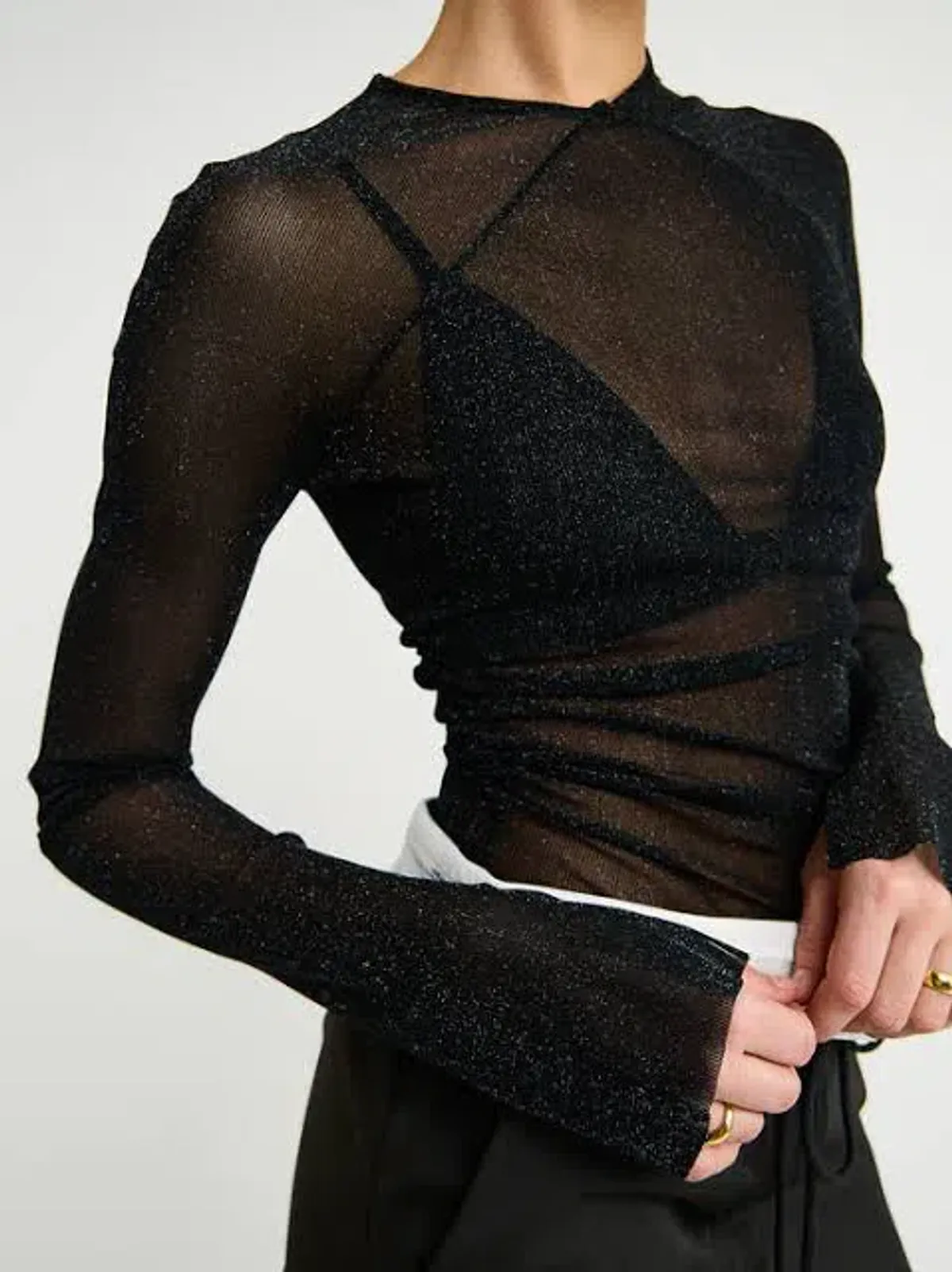 Camilla and Marc Marcello Sheer Top Black Size 10 AU - Image 2