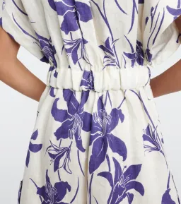 Zimmermann Acadian Cuffed Playsuit Ivory/Blue Floral Size 0 / AU 8 for rent on The Volte - image 4