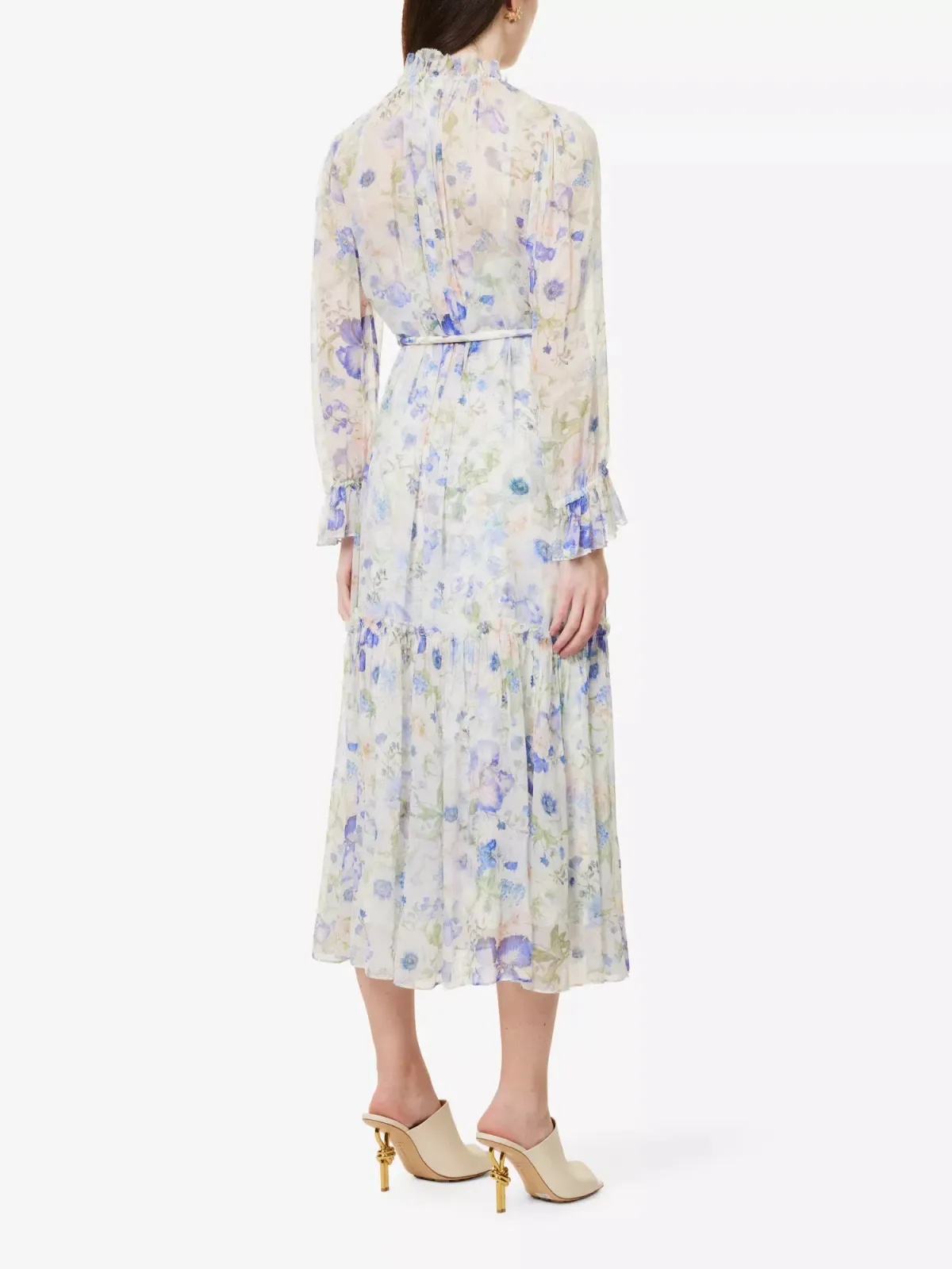 Zimmermann Natura Tubular Midi Dress Blue Garden Floral Size 4 / AU 16 - Image 2