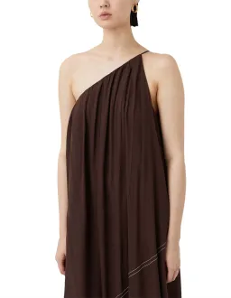 Camilla and Marc Castille One Shoulder Maxi Dress in Chocolate Brown Size 8 for rent on The Volte - image 3