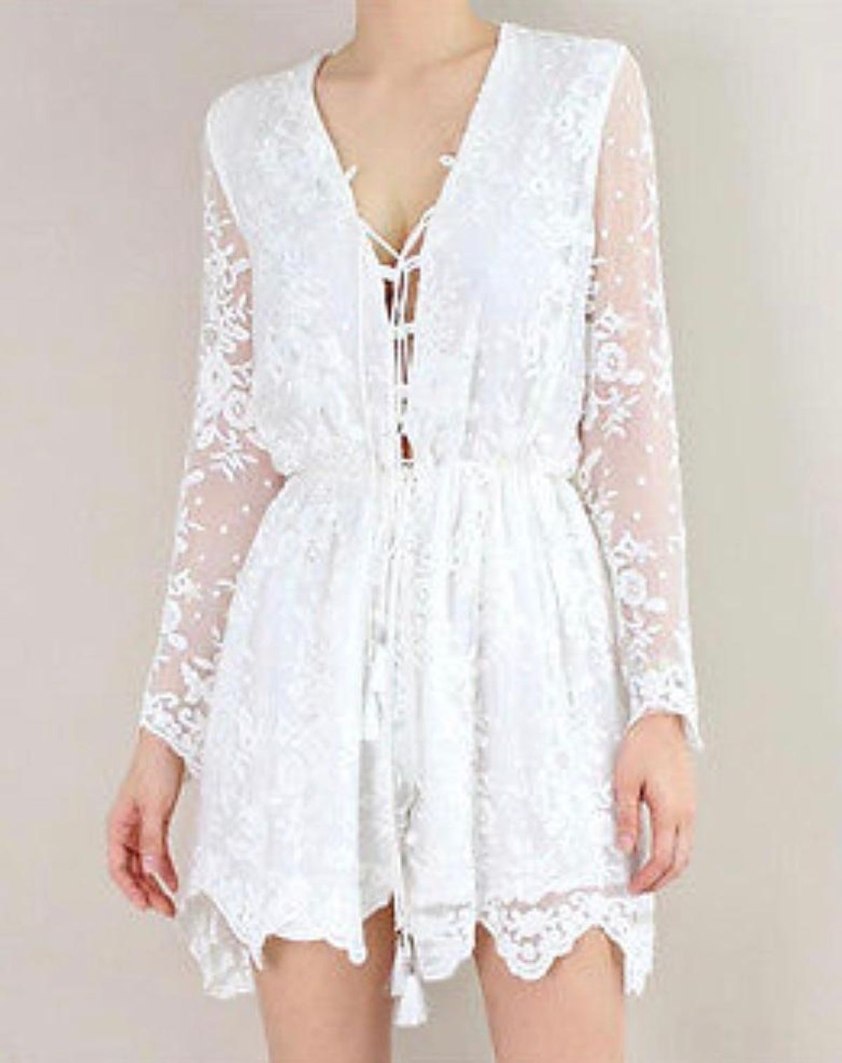 Zimmermann Roza Silk Veil Playsuit White Size 0 / AU 8 - Image 4