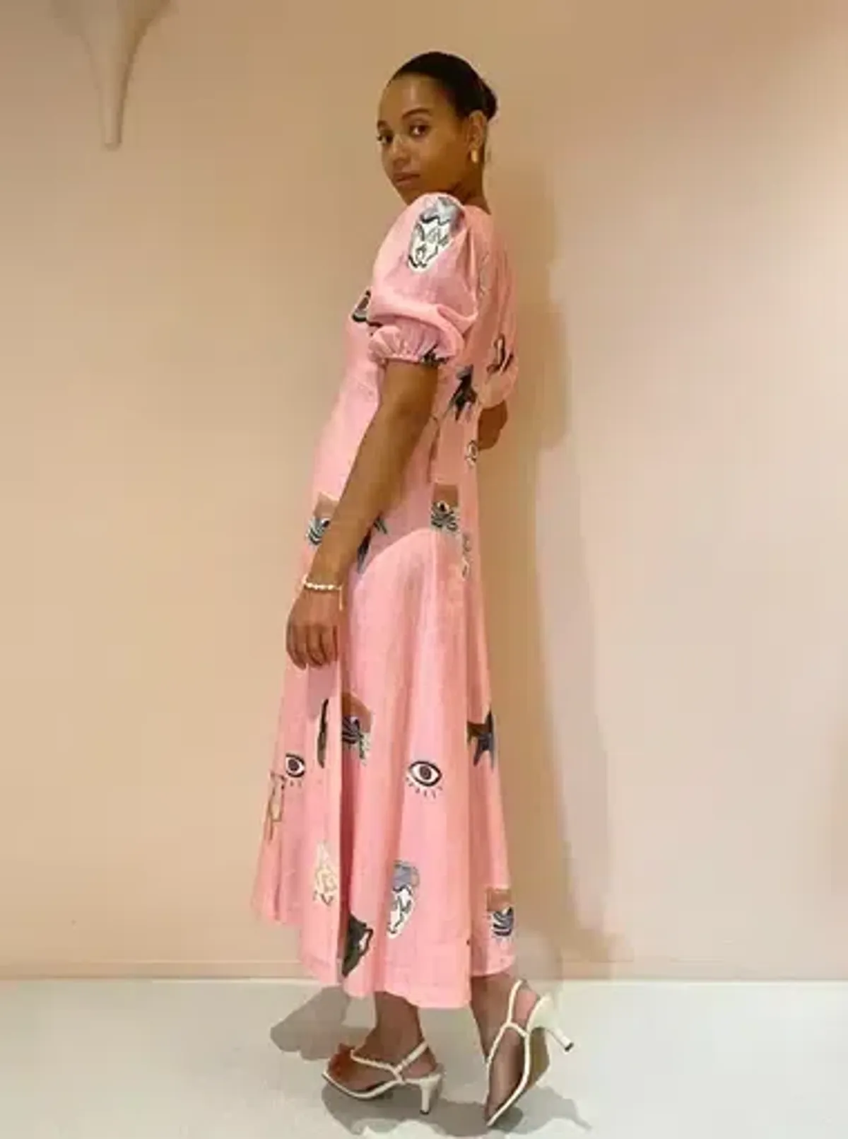 Alemais Cleo Midi Dress Pink/Print Size 10 - Image 3