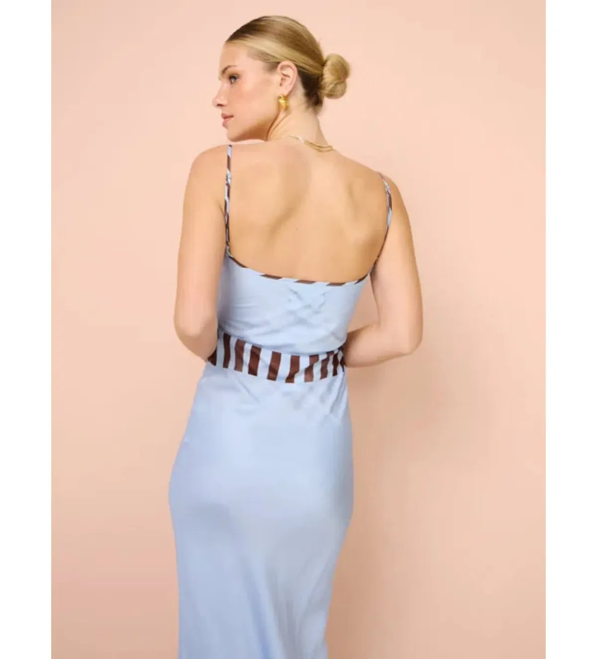 Romy Waterfront Bias Cut Dress Blue Size 6 - Image 3