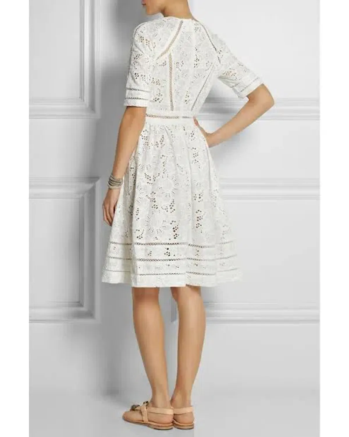 Zimmermann Roamer Day Dress White Broderie Anglaise Size 2/Au 12 - Image 2