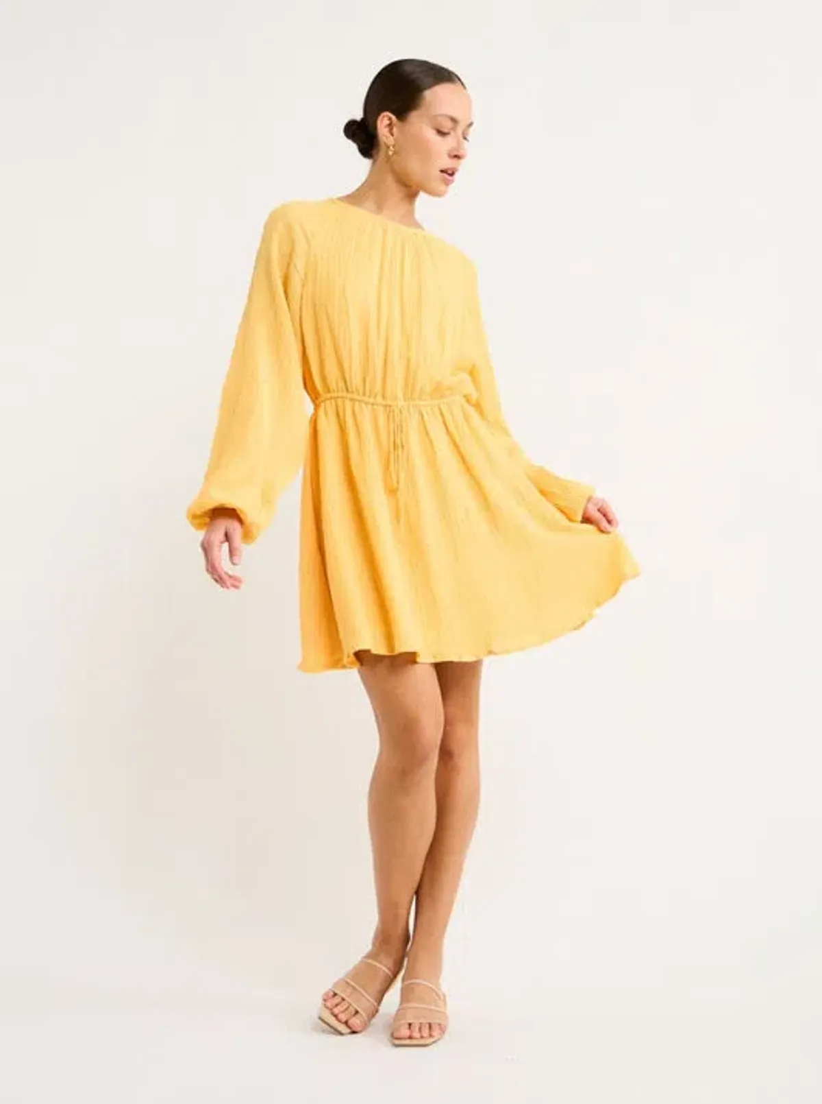 Faithfull the Brand Constance Mini Dress in Saffron Size 6  - Image 2