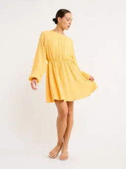 Faithfull the Brand Constance Mini Dress in Saffron Size 6  for rent on The Volte - image 2