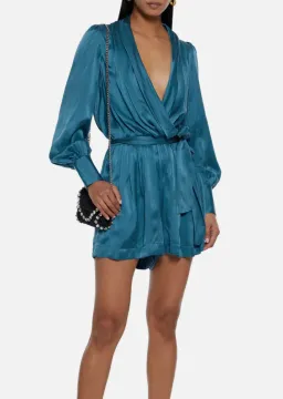 Zimmerman Wrap Playsuit in Teal Size 2 / AU 12 for rent on The Volte - image 2