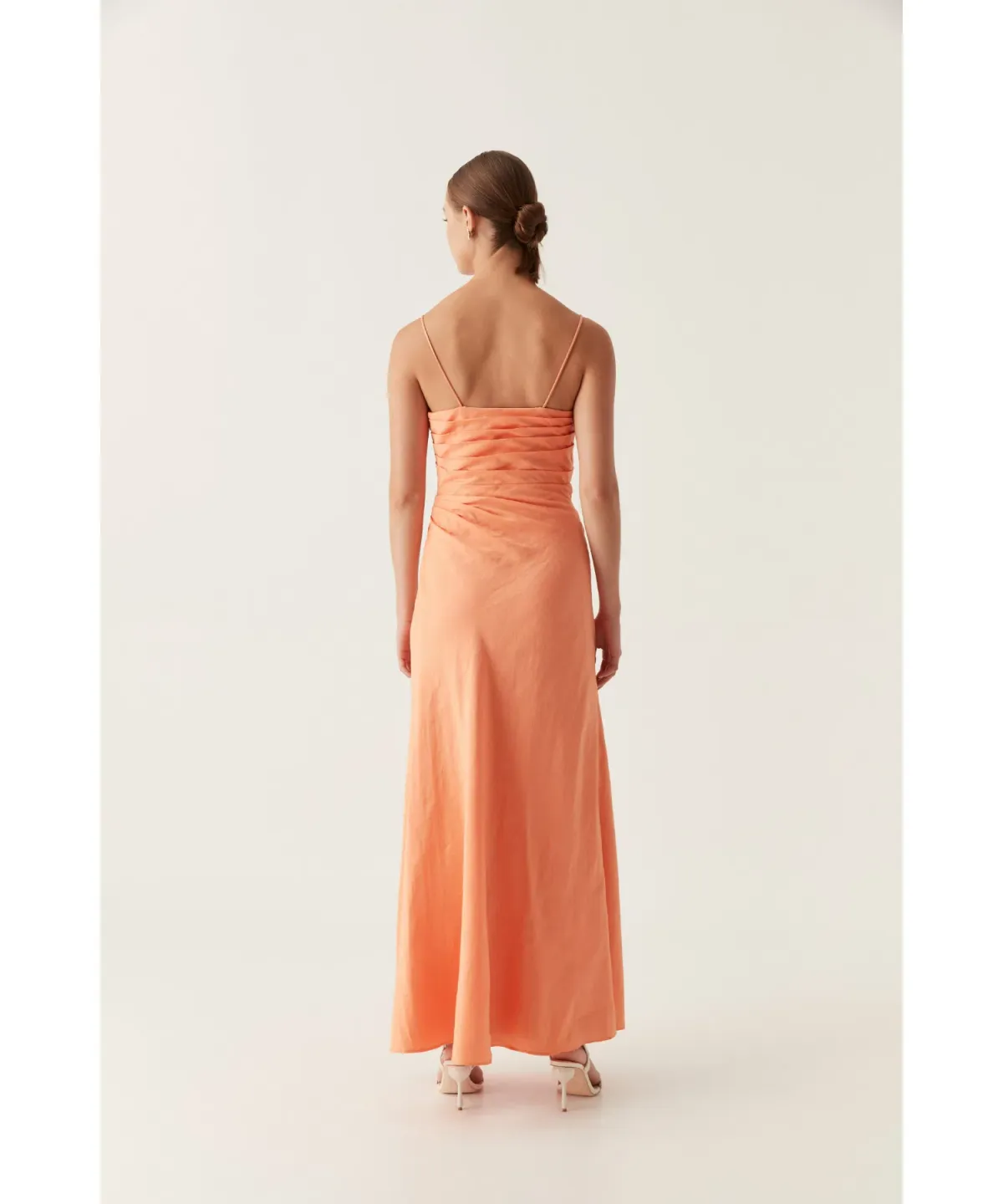 Aje Clarice Draped Maxi Dress in Sunset Orange Size AU 12 - Image 4