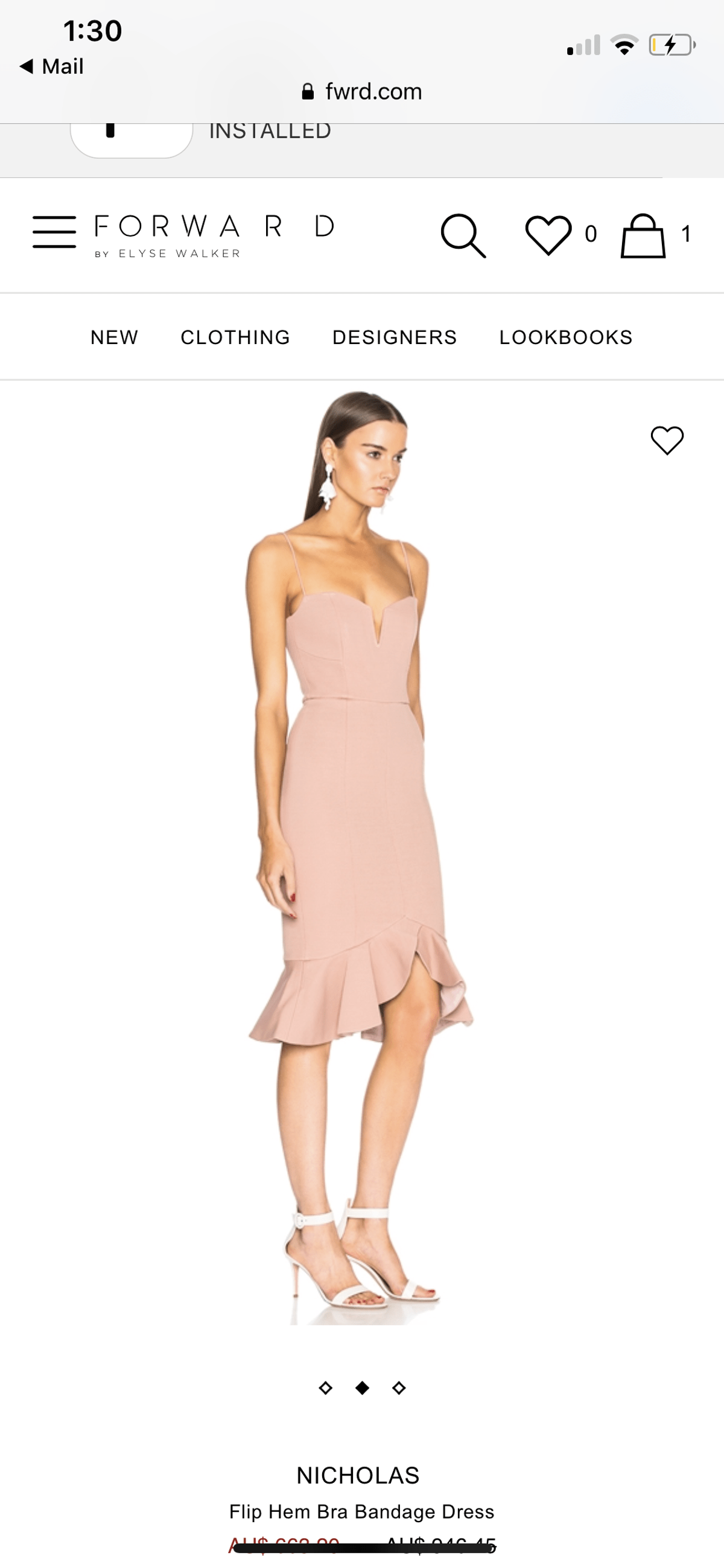 Nicholas Flip Hem Bra Bandage Dress in Nude Size 0 - Image 5