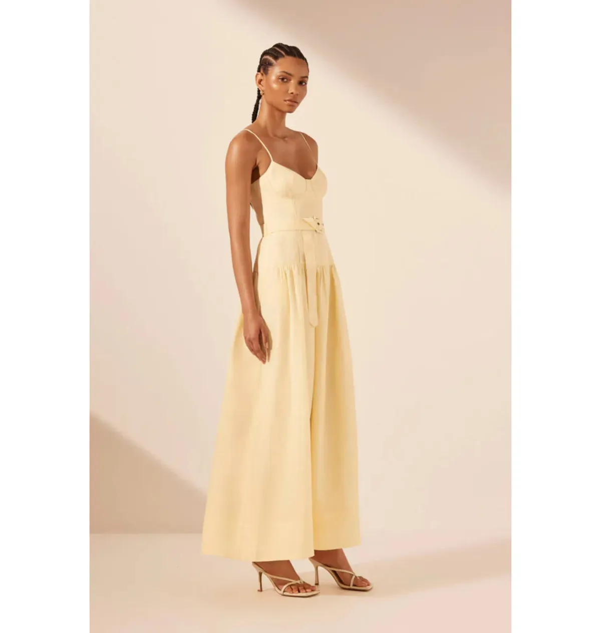 Shona Joy Limon Panelled Bustier Maxi Dress in Lemonade Size AU 12 - Image 3