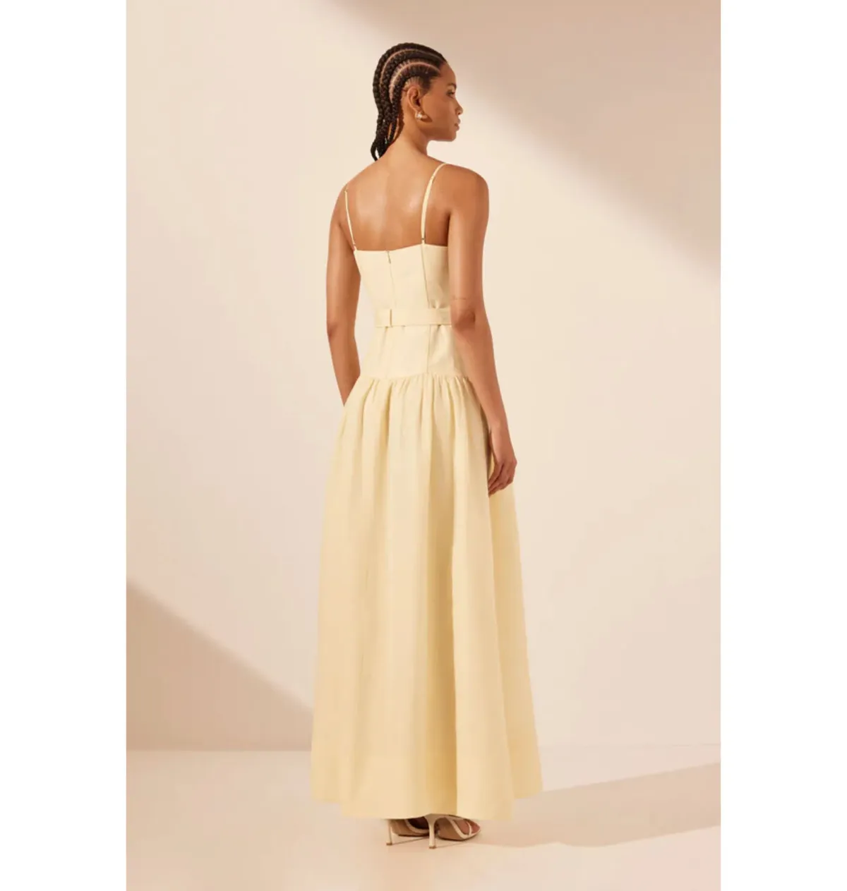 Shona Joy Limon Panelled Bustier Maxi Dress in Lemonade Size AU 12 - Image 4