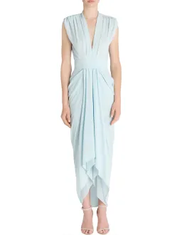 Carla Zampatti Diaphanous Waterfall Dress Ice Blue Size 6 for rent on The Volte - image 1