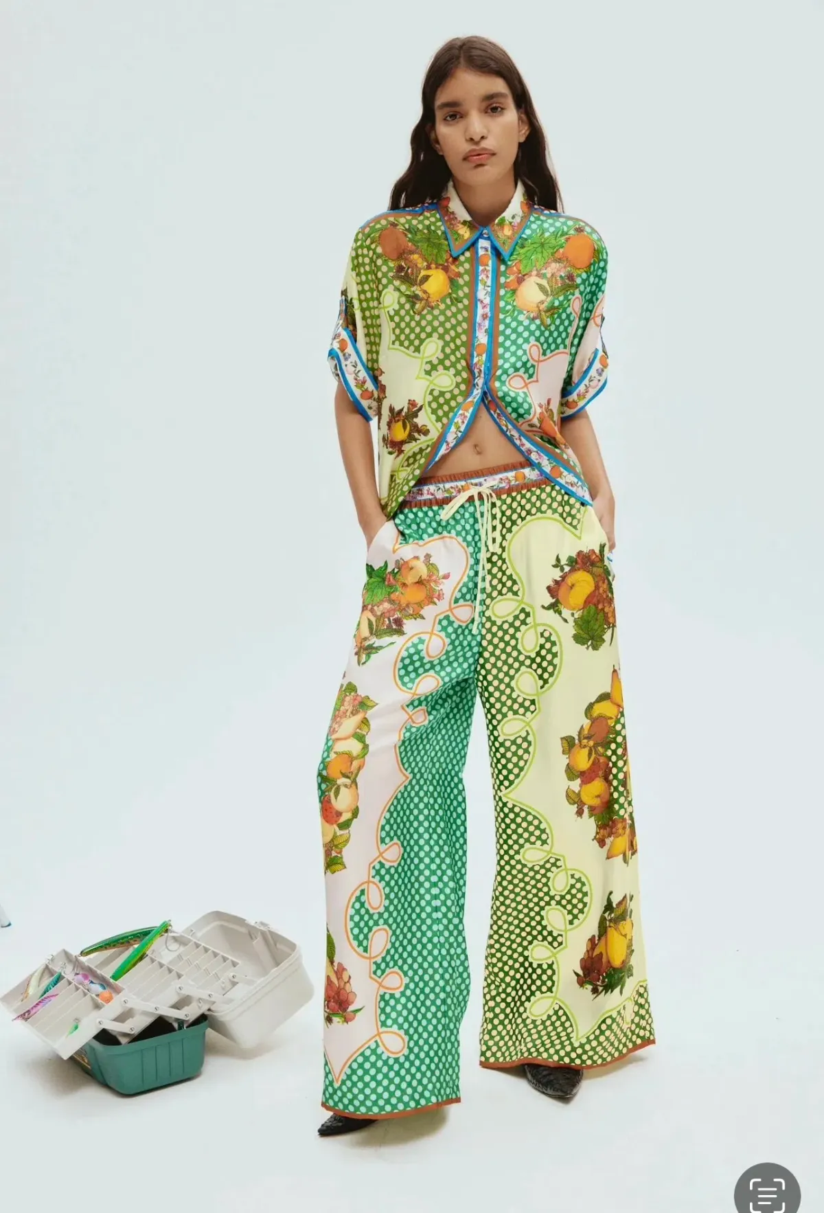 Alemais Lemonis Silk Shirt and Pant Set Multi Size 14 - Image 3