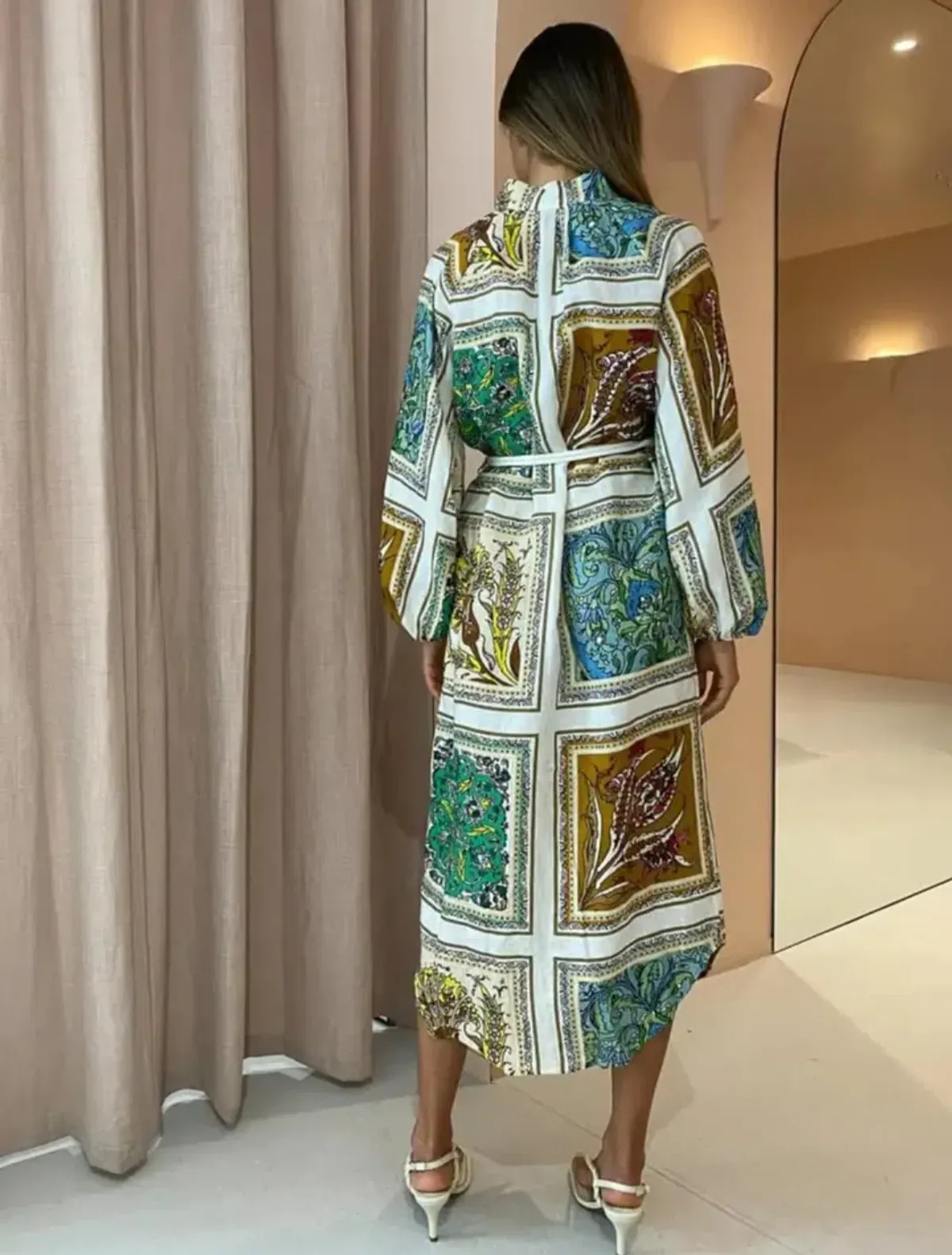 Alemais Delphine Midi Shirtdress Multi Size 12 - Image 4