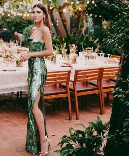 Galvan London Stargaze Bandeau Dress Green Size 10 for rent on The Volte - image 6