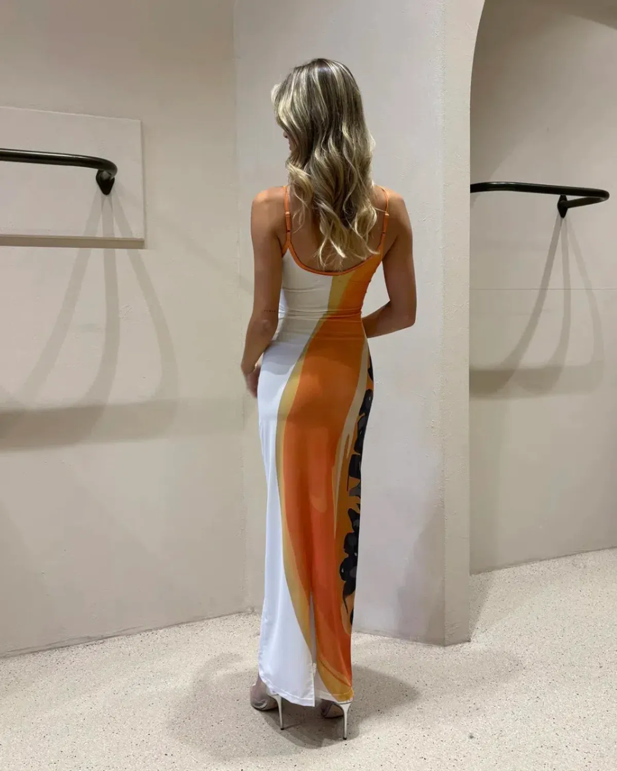 She Is Olla Papaya White Mesh Dress Multi Size XS / AU 6 - Image 3