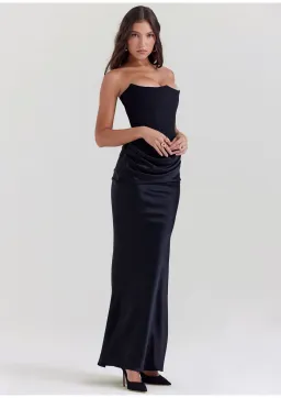 House of CB Persephone Strapless Corset Dress Black Size 12 for rent on The Volte - image 1