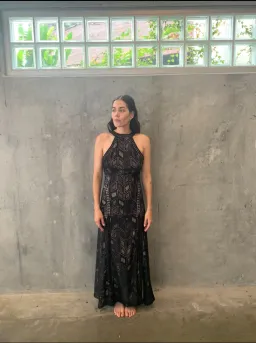 Guess Sunset Geo Lace Maxi Dress Black Size 10 for rent on The Volte - image 3