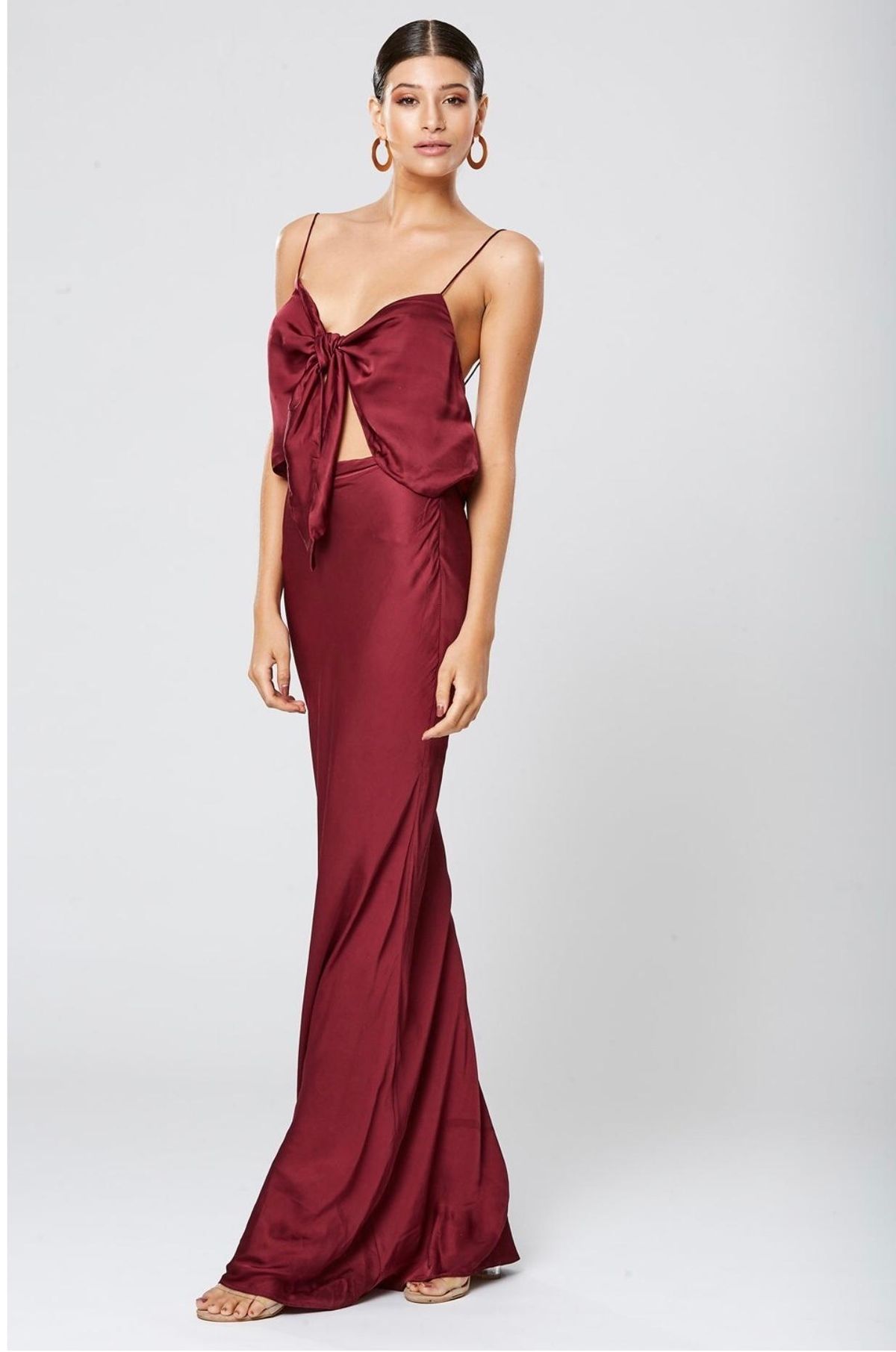 Winona Lunar Backless Maxi Dress - wine - Image 3