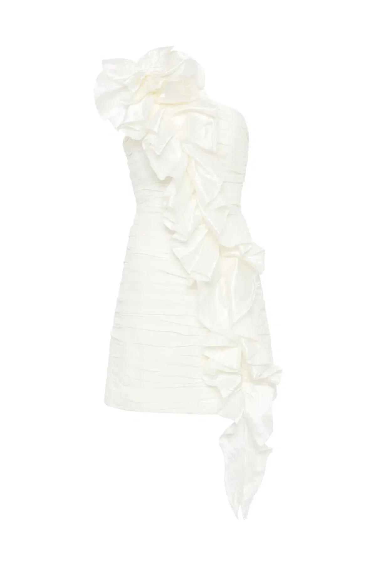 Aje Adelia Ruffle Mini Dress Ivory Size 10 - Image 4